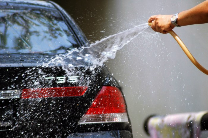 Ополаскивание авто после мытья