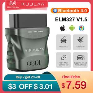 Автомобильный диагностический сканер KUULAA ELM327 V1.5 OBD2