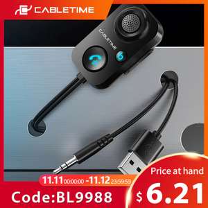 [11.11] Беспроводной адаптер Cabletime Bluetooth-приемник 5,1 AUX